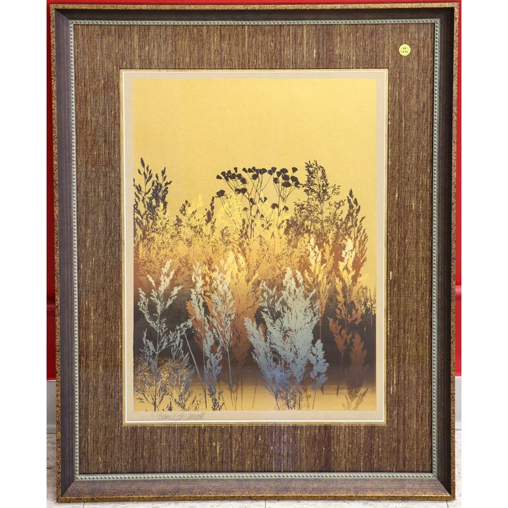 Elton Bennett ''Wild Grass'' Signed Silkscreen Gallery Framed 33.5''x26''