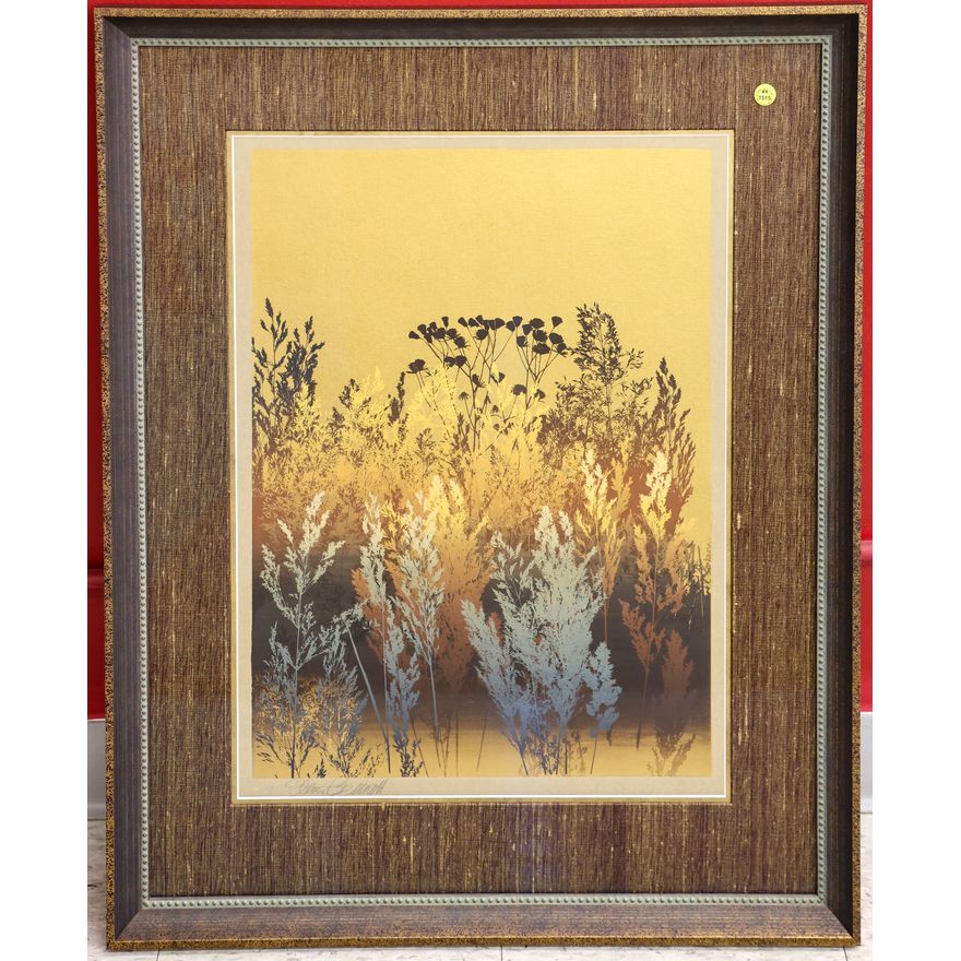 Elton Bennett ''Wild Grass'' Signed Silkscreen Gallery Framed 33.5''x26''
