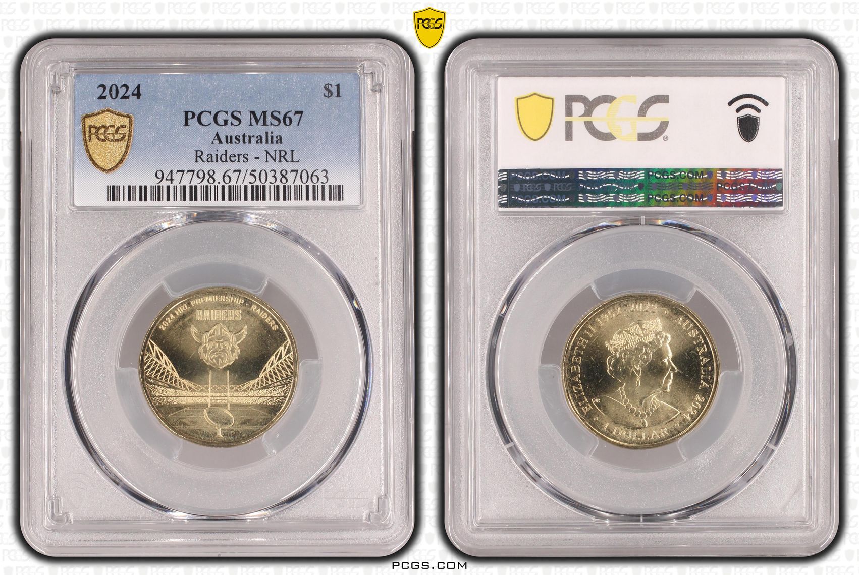Raiders - NRL , One Dollar, 2024, PCGS MS67