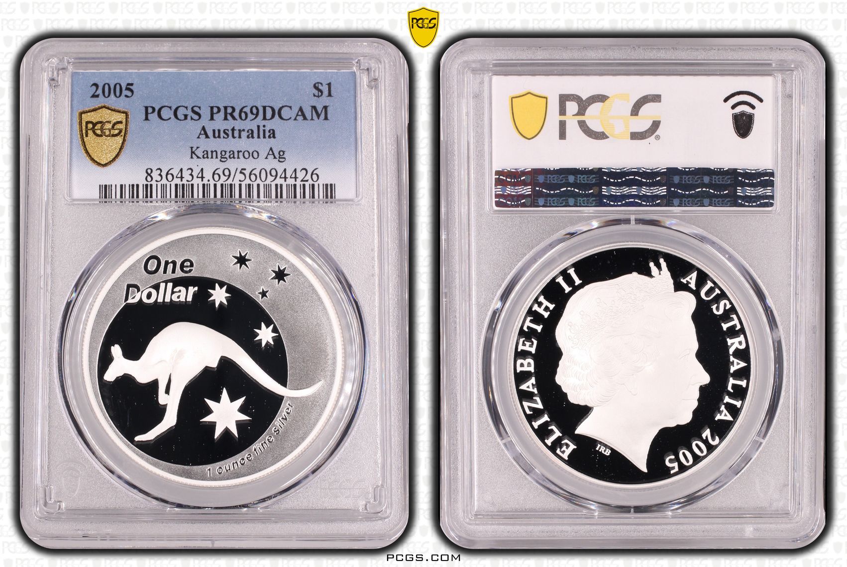 Kangaroo Silver, One Dollar, 2005, PCGS PR69DCAM