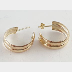 9CT GOLD PLATED STERLING SILVER CREOLE EARRINGS - 51929/10129