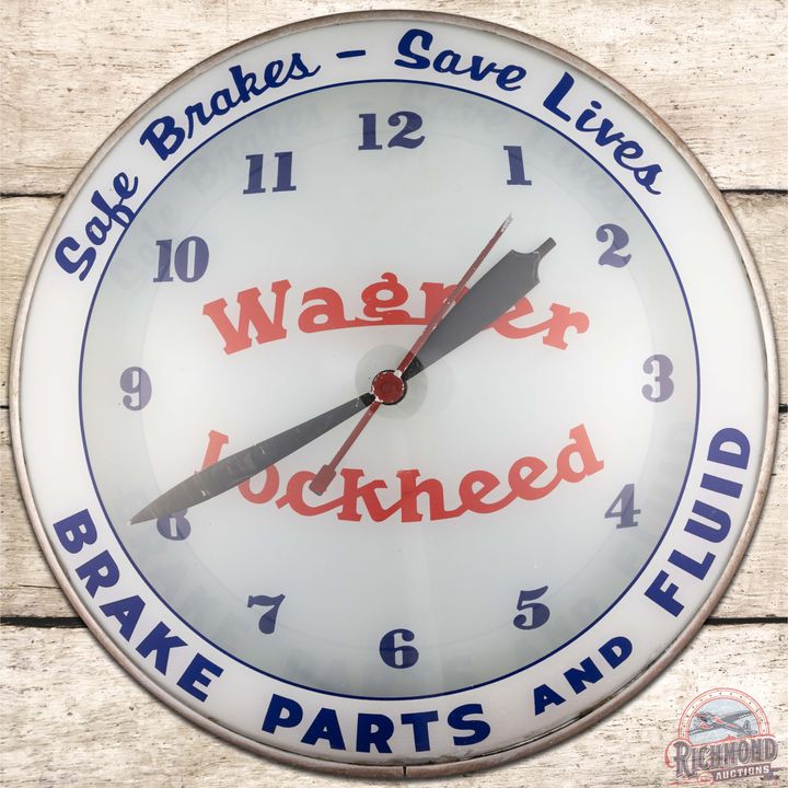 Wagner Lockheed Brakes 15" Double Bubble Advertising Clock