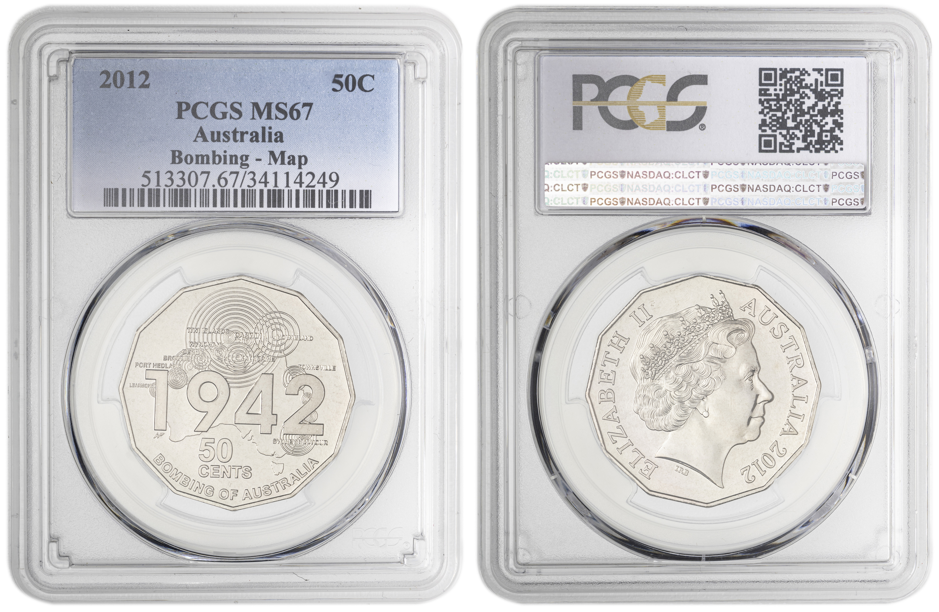 Bombing - Map , Fifty Cent, 2012, PCGS MS67