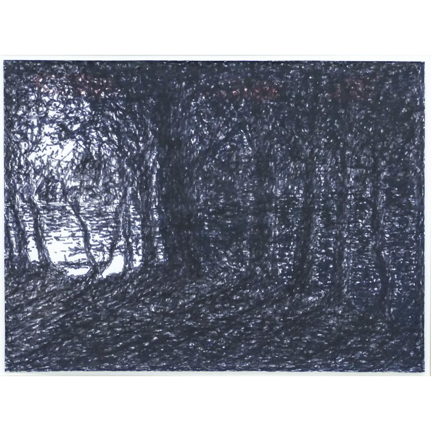 Jay Steensma ''Shelter II'' Signed 1978 Ink on Paper Framed 14.75''x17.5''.