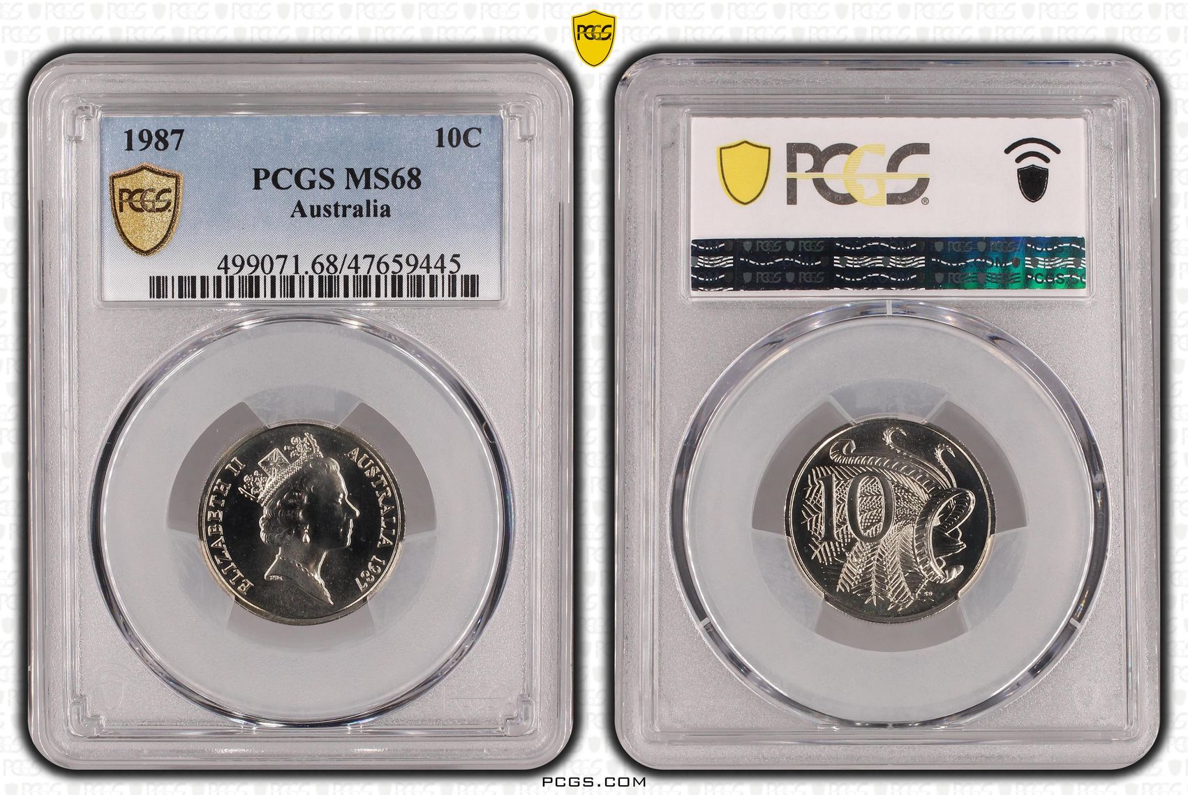 Ten Cent, 1987, PCGS MS 68