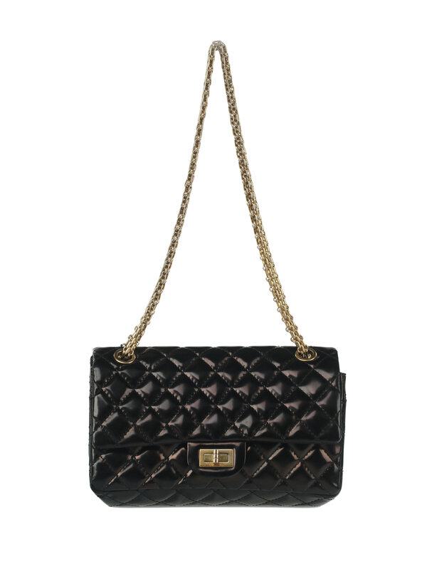 Chanel 2.55 Reissue Flap Bag in Black Patent Leather