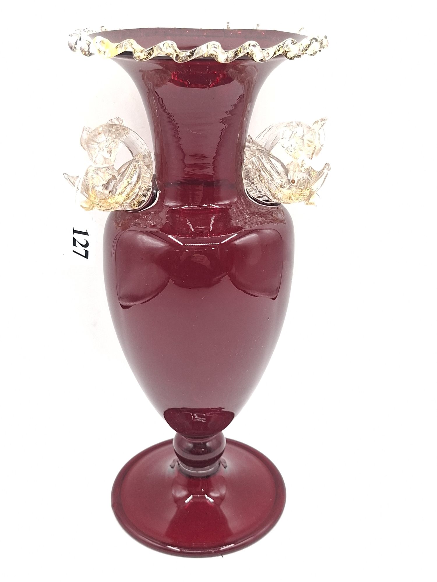 Murano Ruby Glass Vase