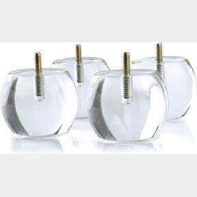 JEREVER ACRYLIC FURNITURE LEGS,SOFA FEET,CLEAR FURNITURE RISERS FOR COUCH CABINET HOME DECOR DIY LEGS PACK OF 4 (3.1'D X 2.4'H, CL