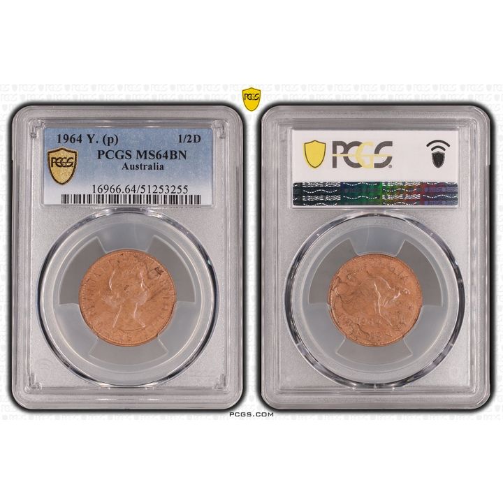 Elizabeth II, Half Penny, 1964, PCGS MS64BN