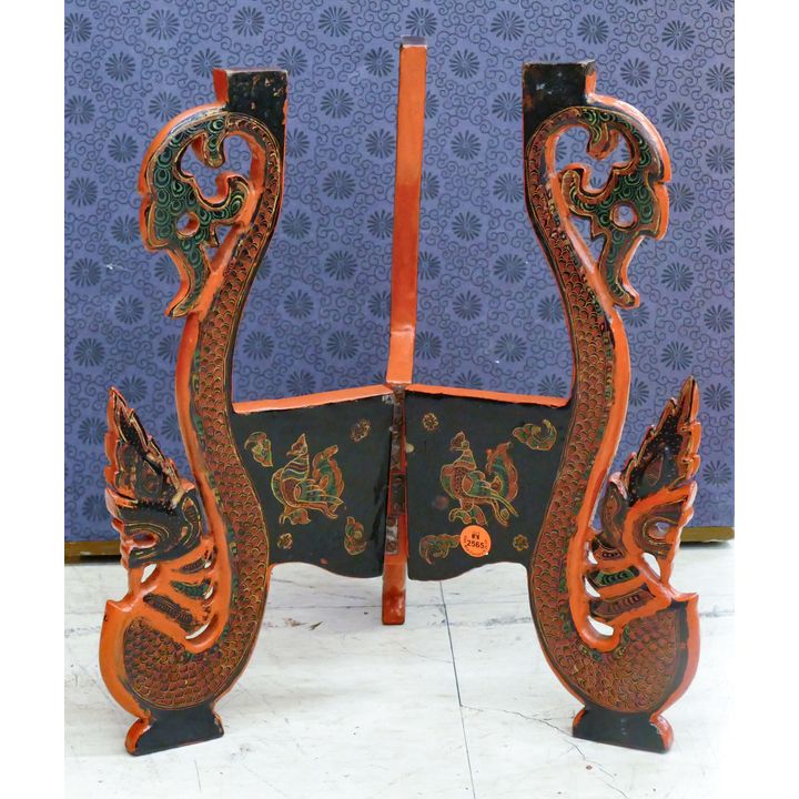 Burmese Lacquered Folding Planter Stand 16''