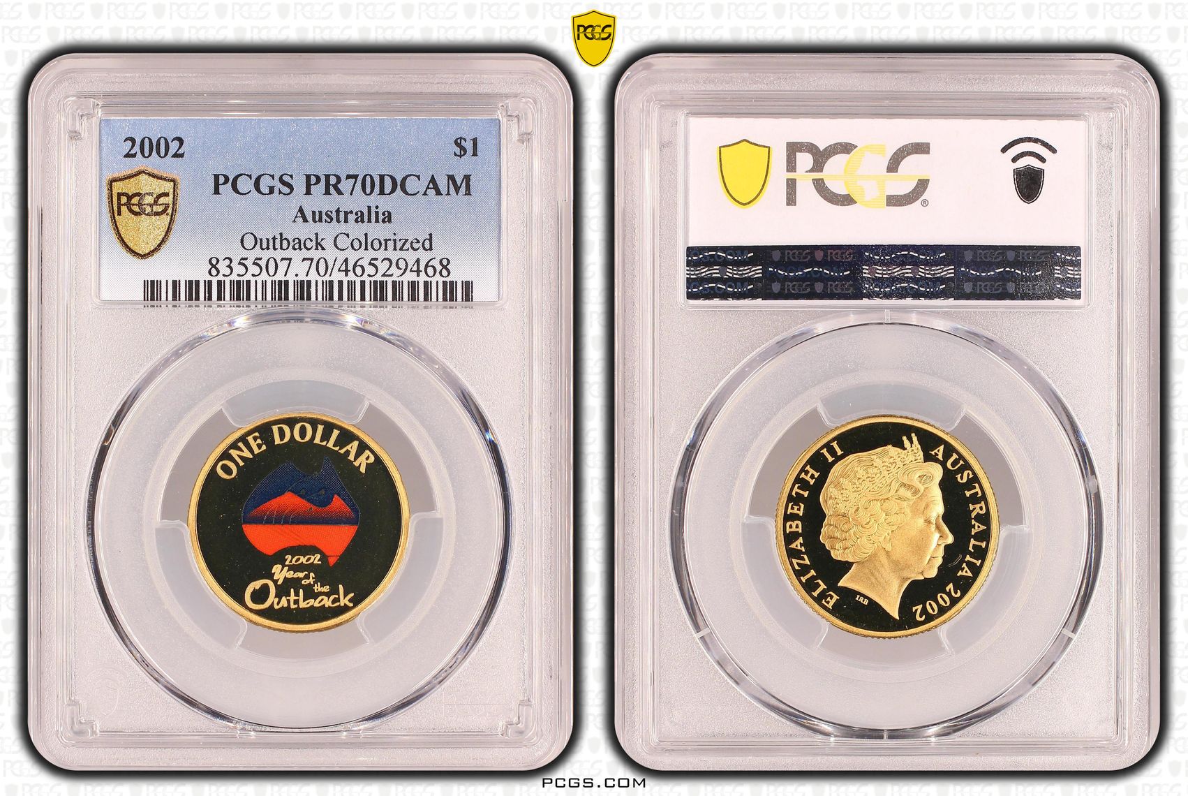 Outback Colorized, Top pop, Pop 10/0, One Dollar, 2002, PCGS PR70DCAM