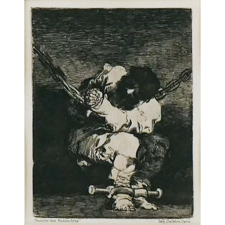 Francisco Goya ''Let Petit Prisonier'' 1867 Etching Framed
