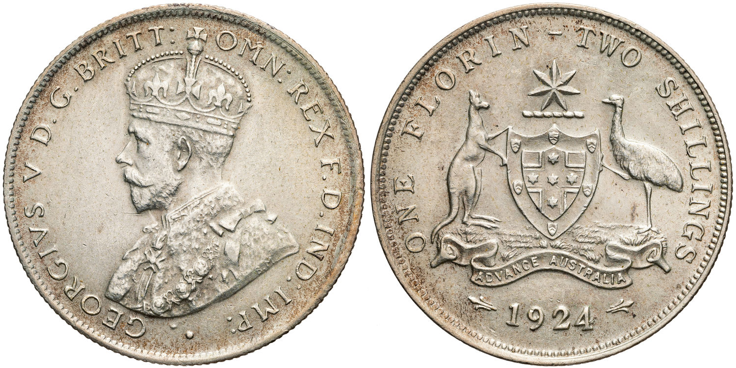 George V, Florin, 1924, EF