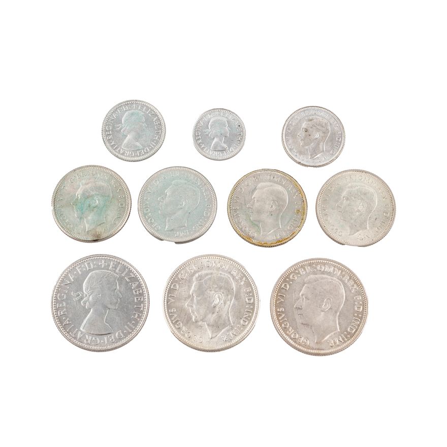 George VI - Elizabeth II, Threepence - Florin, 1938 - 1963,  EF - UNC