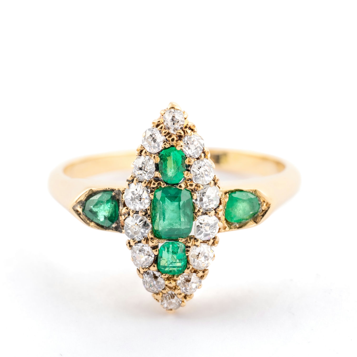 336 · Emerald and Diamond Ring 18ct