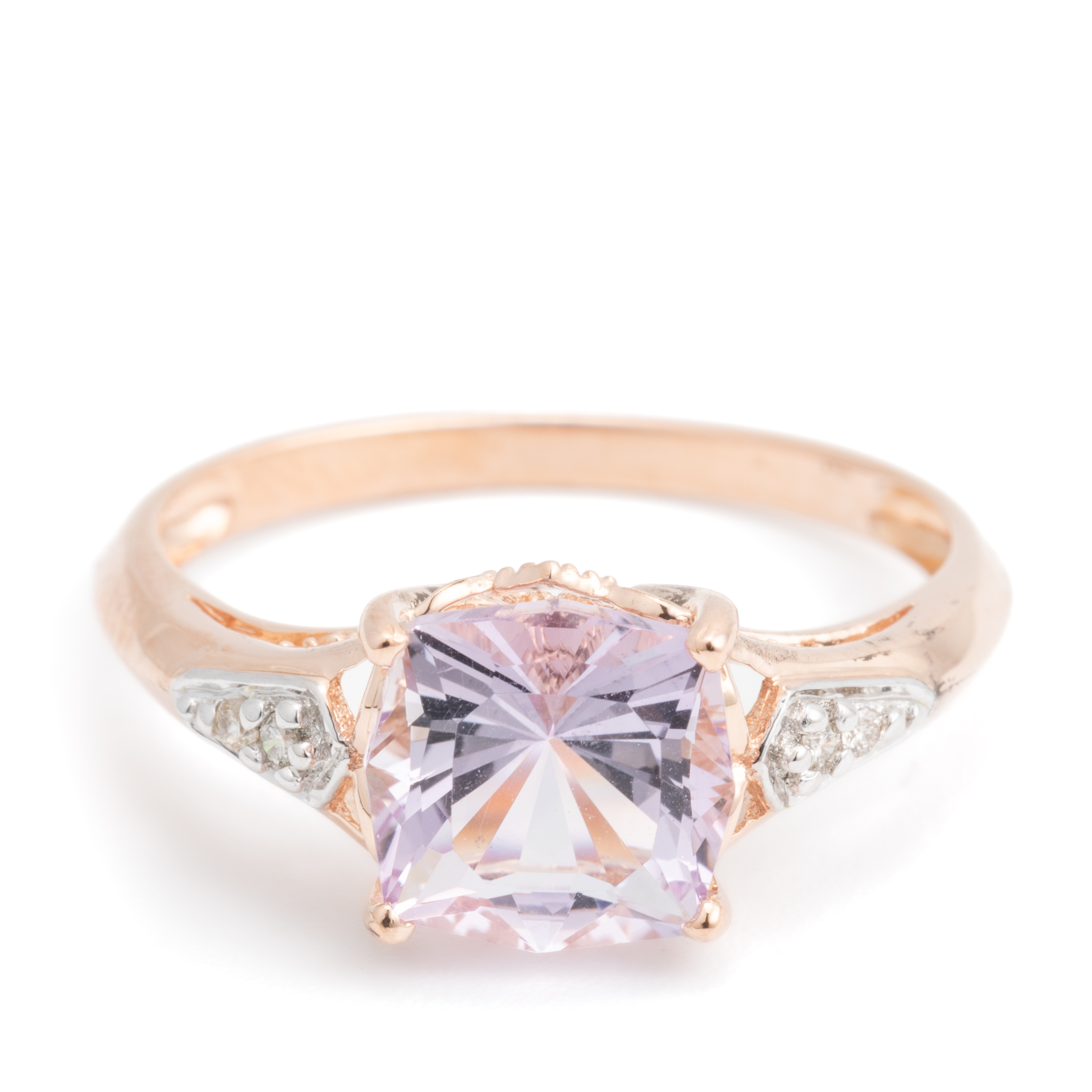 80 · Amethyst & Diamond 9ct Rose Gold Ring