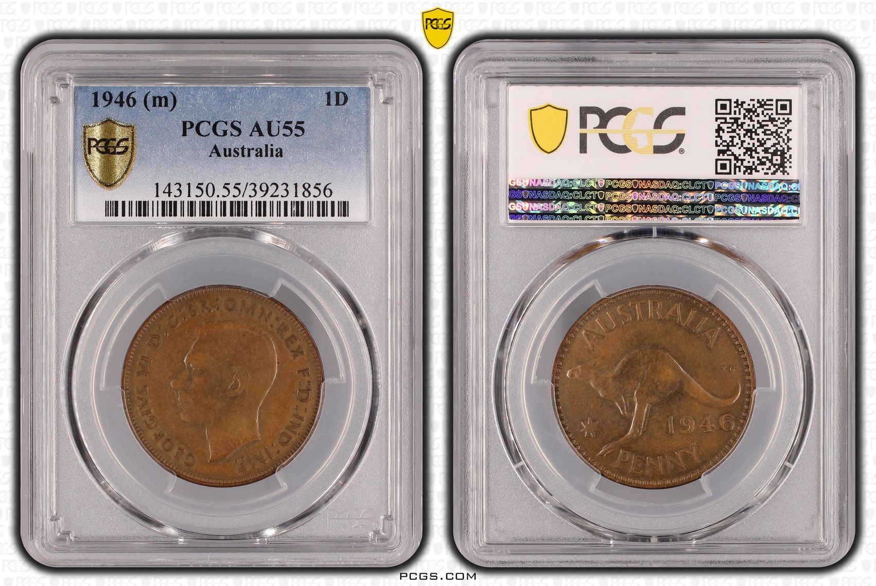 1946 Australia Penny PCGS - AU55BN -856