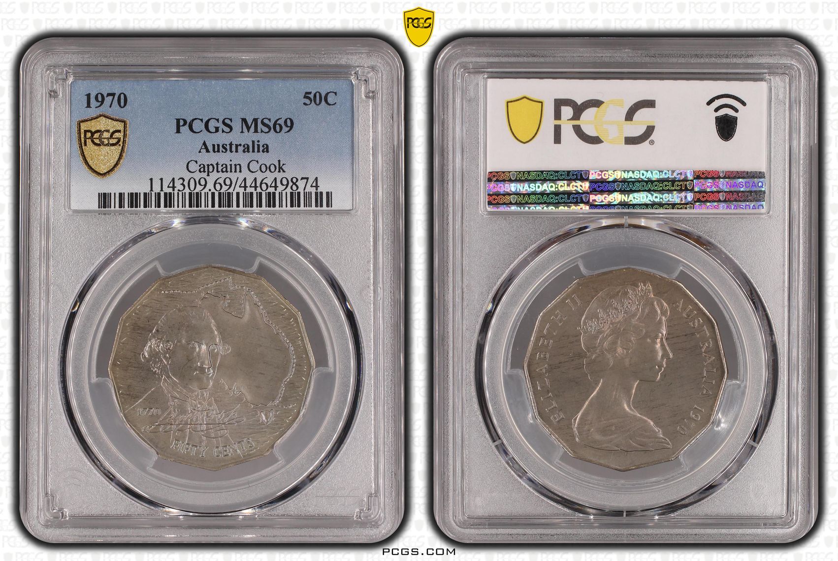 Captain Cook, Fifty Cent, 1970, PCGS MS69