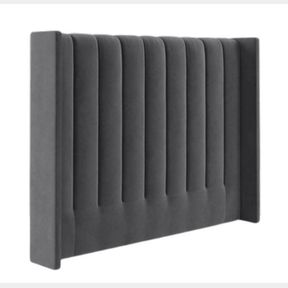 She Made Me Vurhongo Velvet Paneled Tufted Headboard Charcoal Charcoal Double|