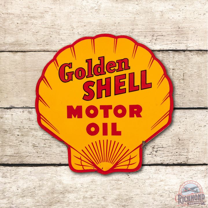 12" Golden Shell Motor Oil Porcelain Sign TAC 9