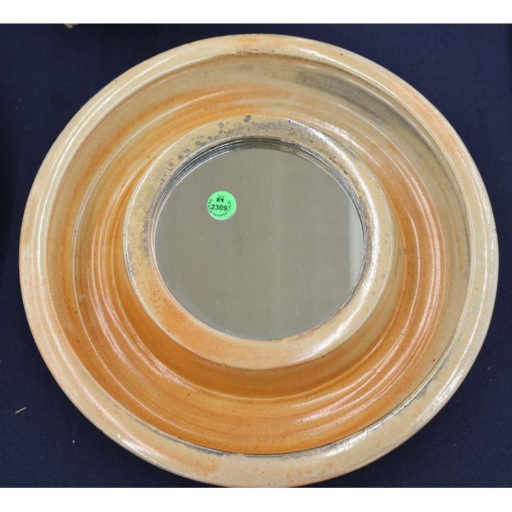 Ed Brannan Shino Glazed Round Mirror Dish 12''
