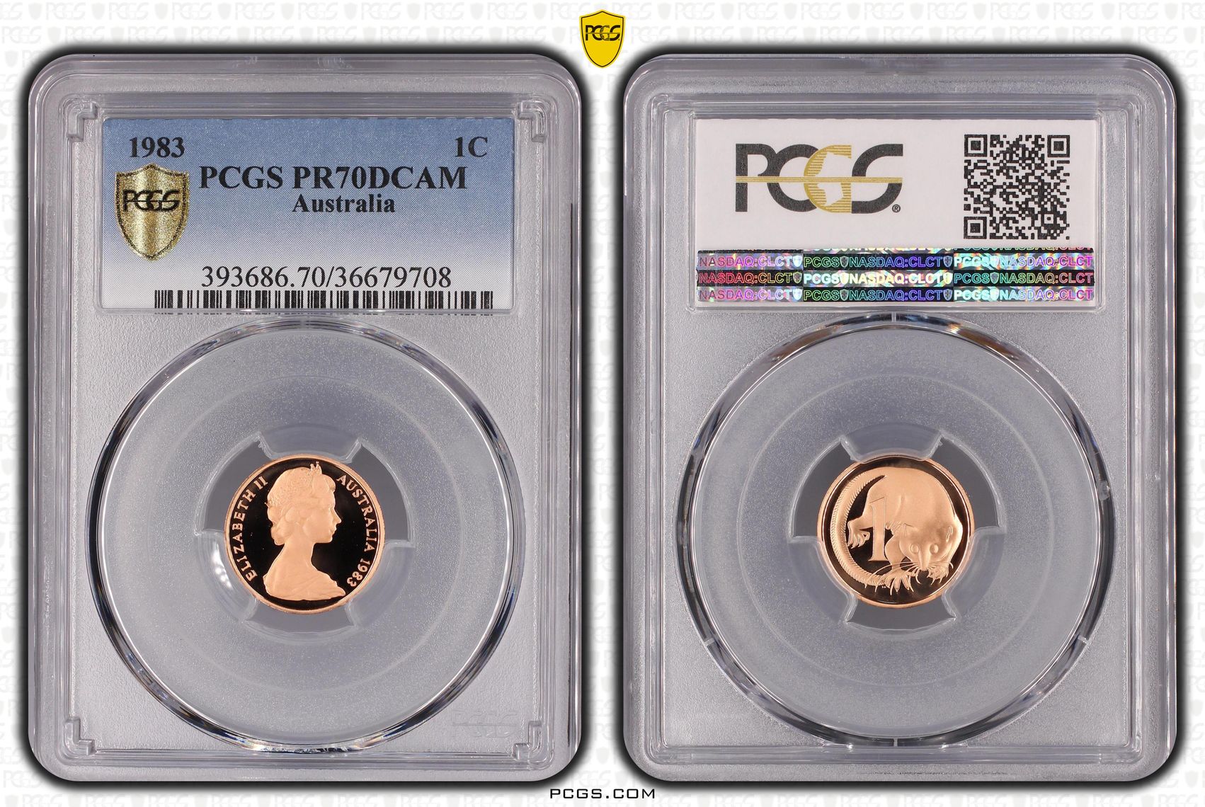 12 · 1983 Australia One Cent, 1c PCGS - PR70DCAM POP 36/0 -708