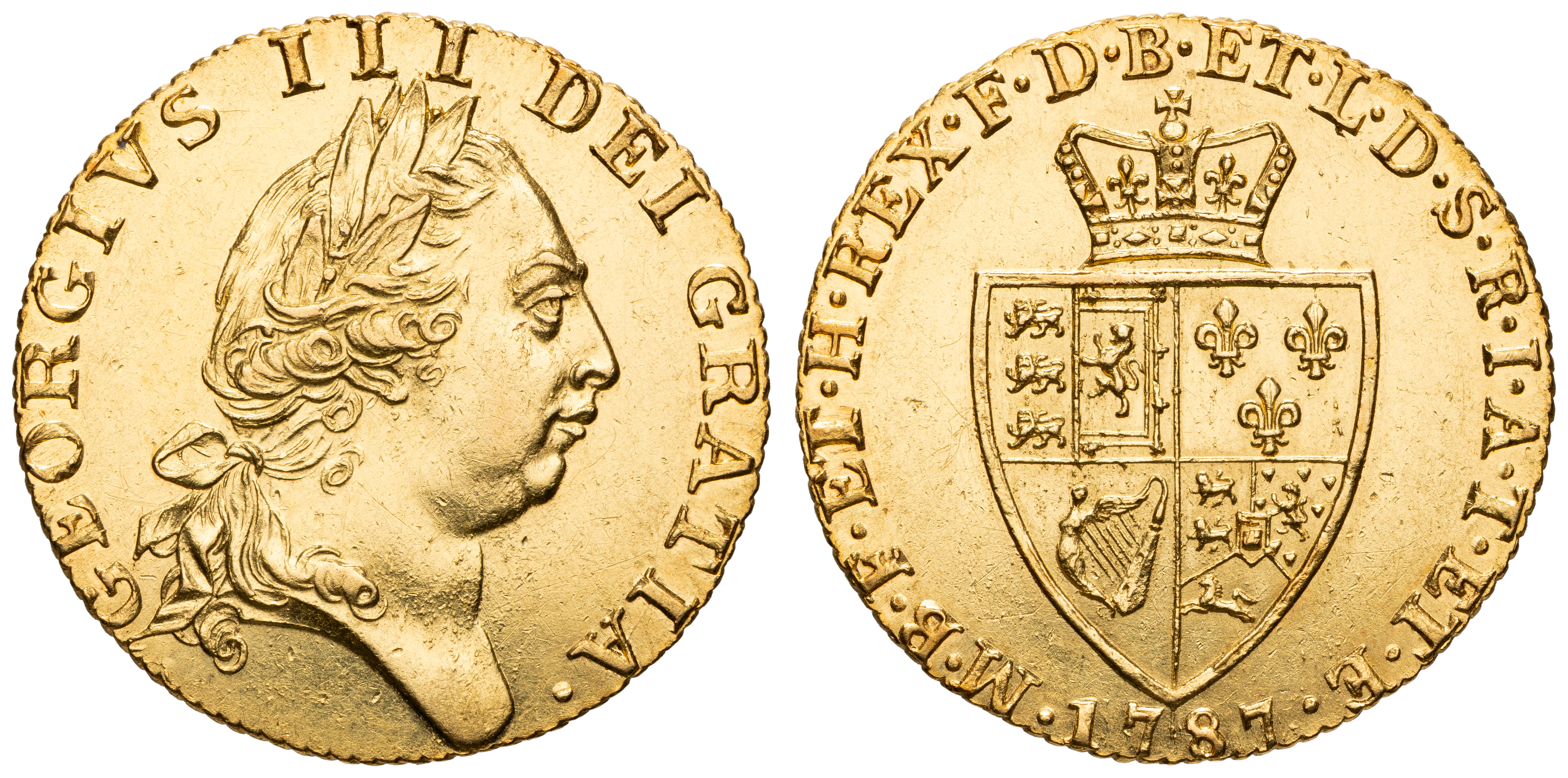Great Britain, George III, Guinea, 1787, aUNC