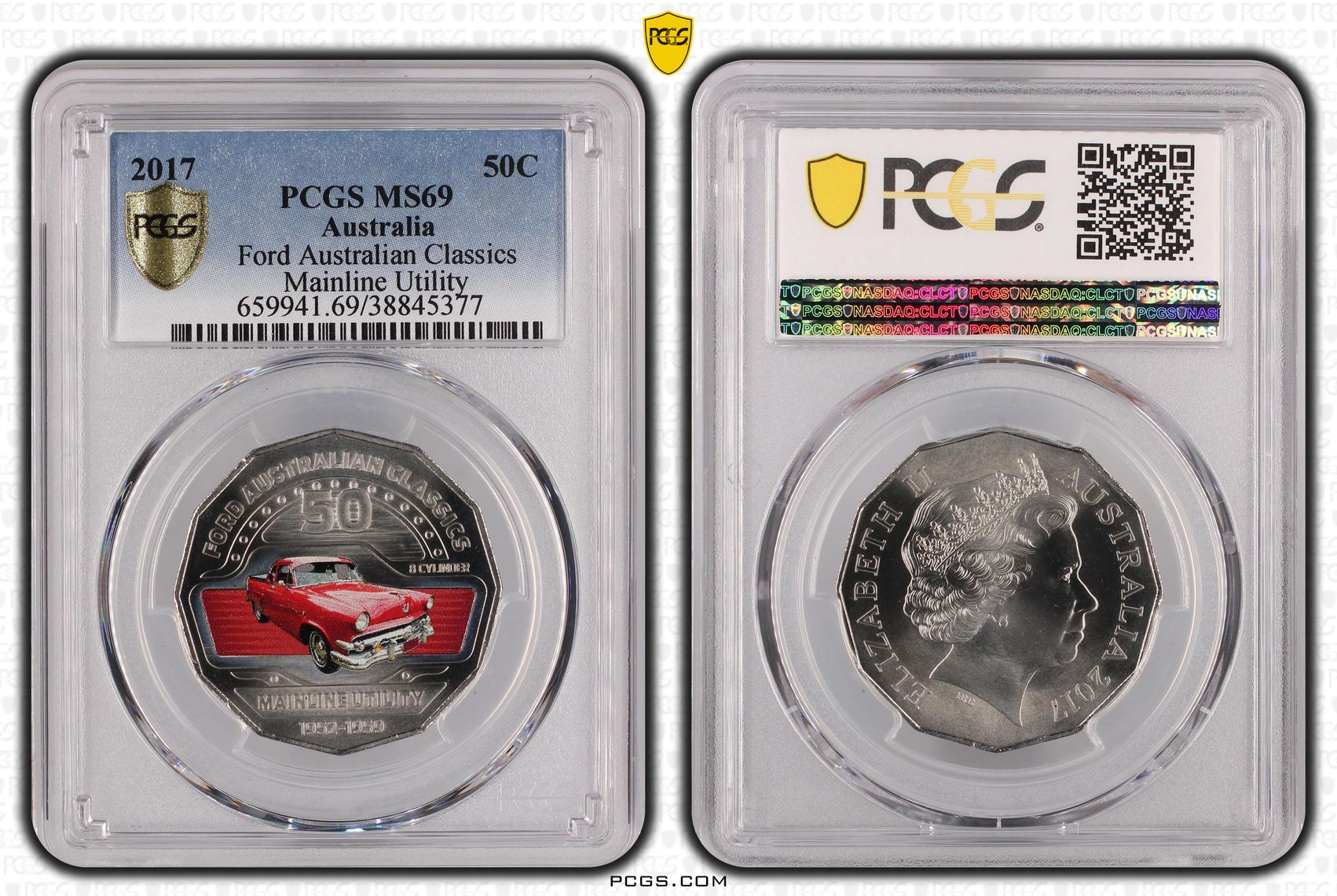 2017 Australia Fifty Cent, 50c Ford Australian Classics - Mainline Utility PCGS - MS69 -377