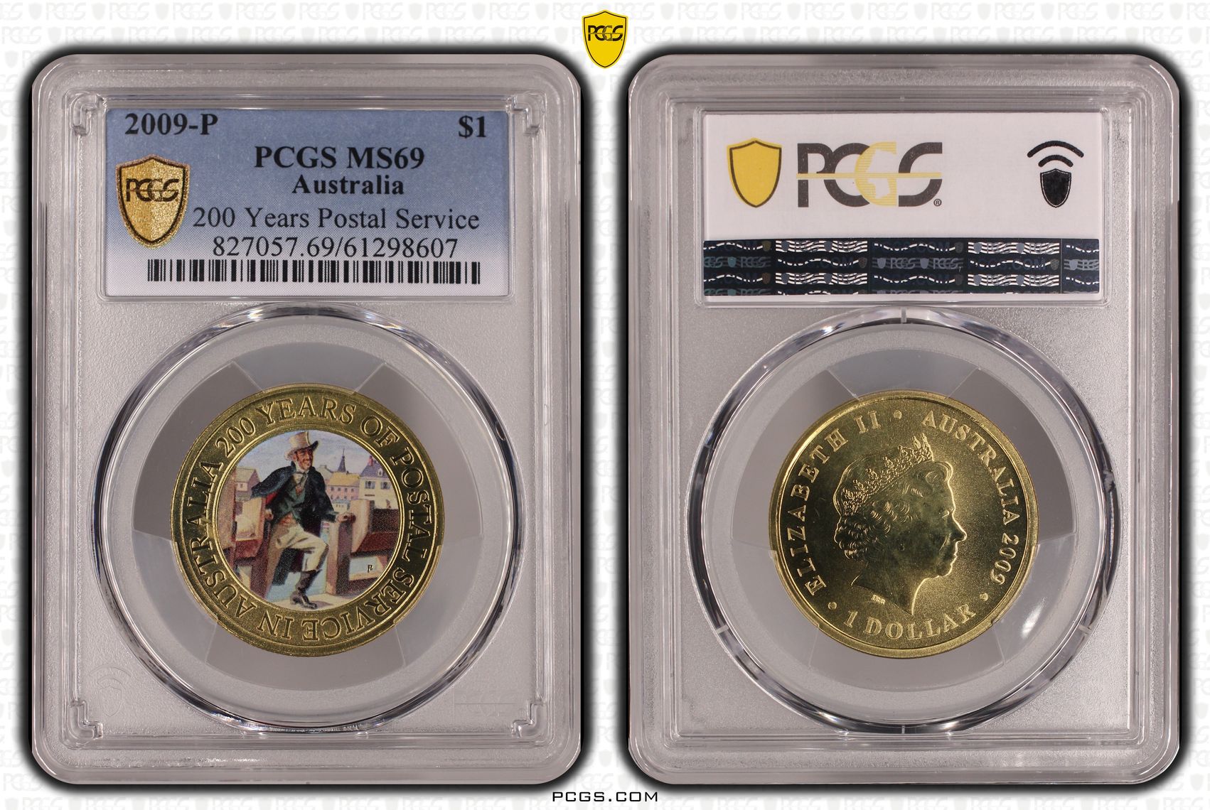 353 · 200 Years Postal Service, POP 11/0, One Dollar, 2009-P, PCGS MS69