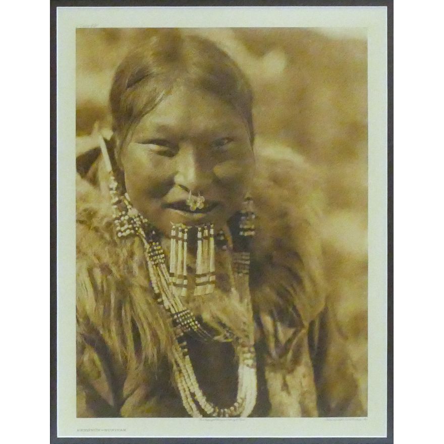 Antique Edward Curtis ''Kenowun - Nunivak'' (Plate 691) Large Photogravure
