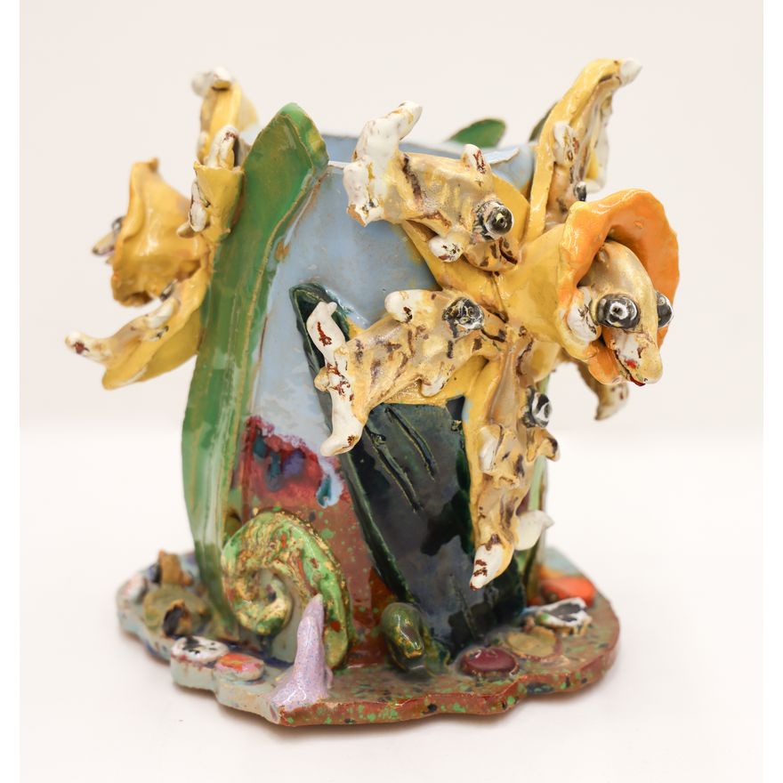 Maija Peeples-Bright Flower Vessel Ceramic