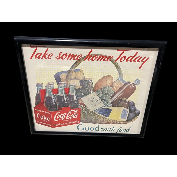 Take Some Home Today Coca Cola Coke Soda Good With Food Sign