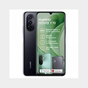 Huawei Nova Y70 64GB LTE Dual Sim - Midnight Black Vodacom Sim Card Pack | SM 51702/1789 HV B2 (S6)