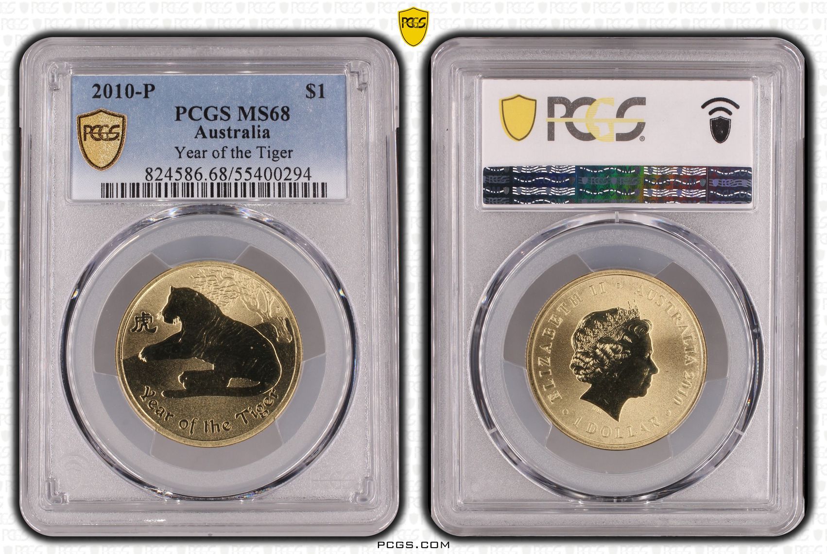 Year of the Tiger, One Dollar, 2010-P, PCGS MS68