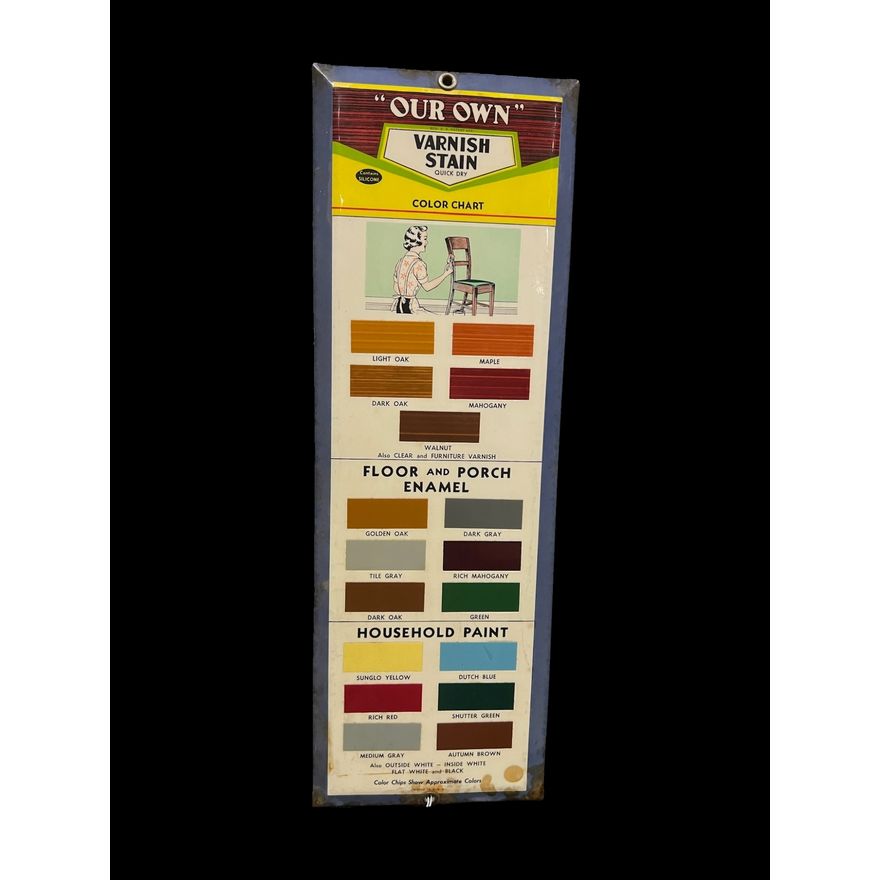 Our Own Varnish Stain Color Chart Sign