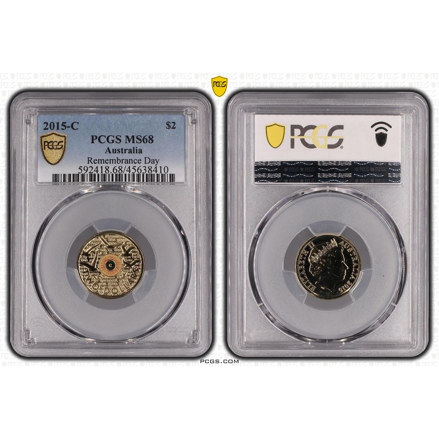 Remembrance Day-In Flanders Fields Colorized , Two Dollar, 2015-C, PCGS MS68