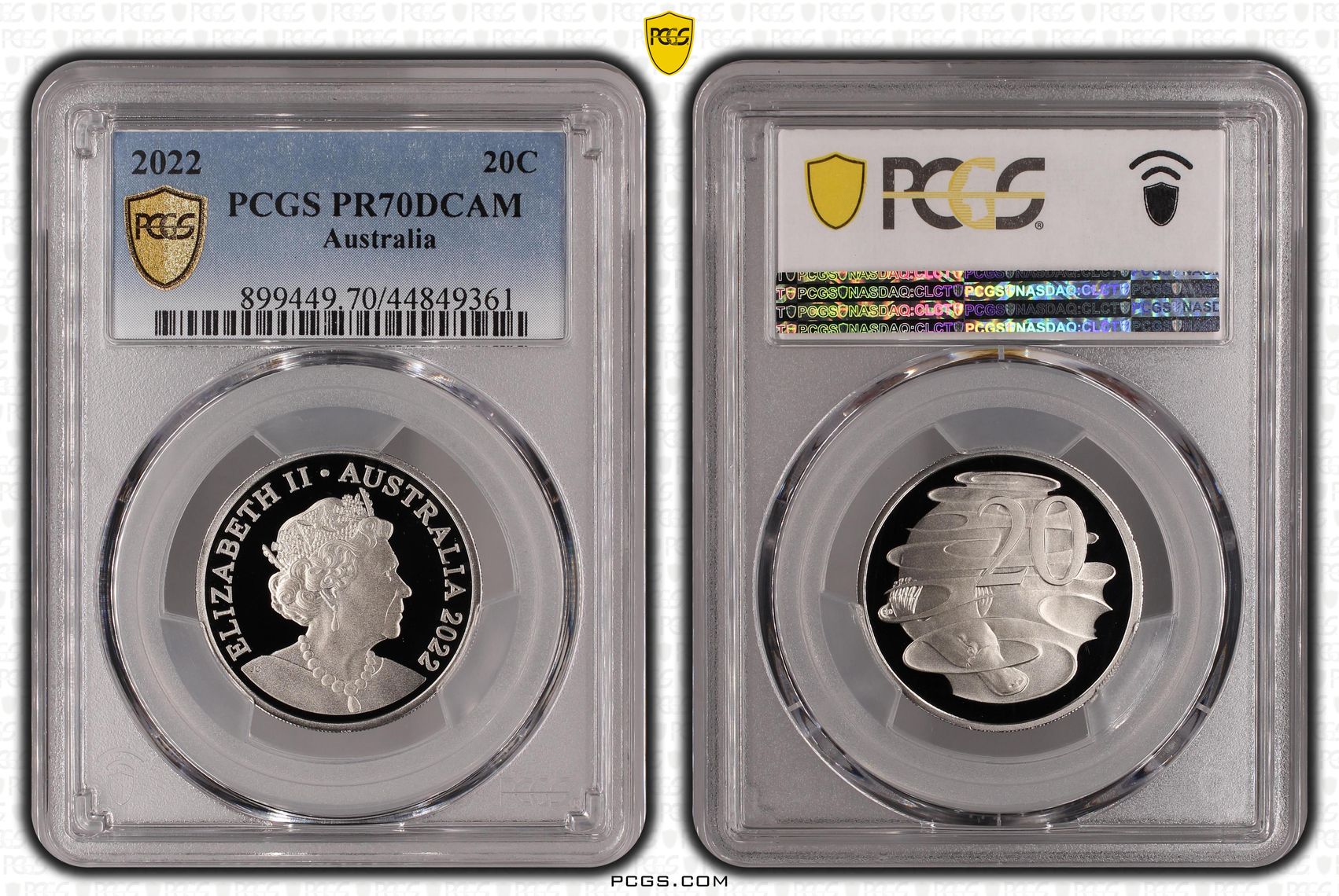 Elizabeth II, Twenty Cent, 2022, PCGS PR70DCAM