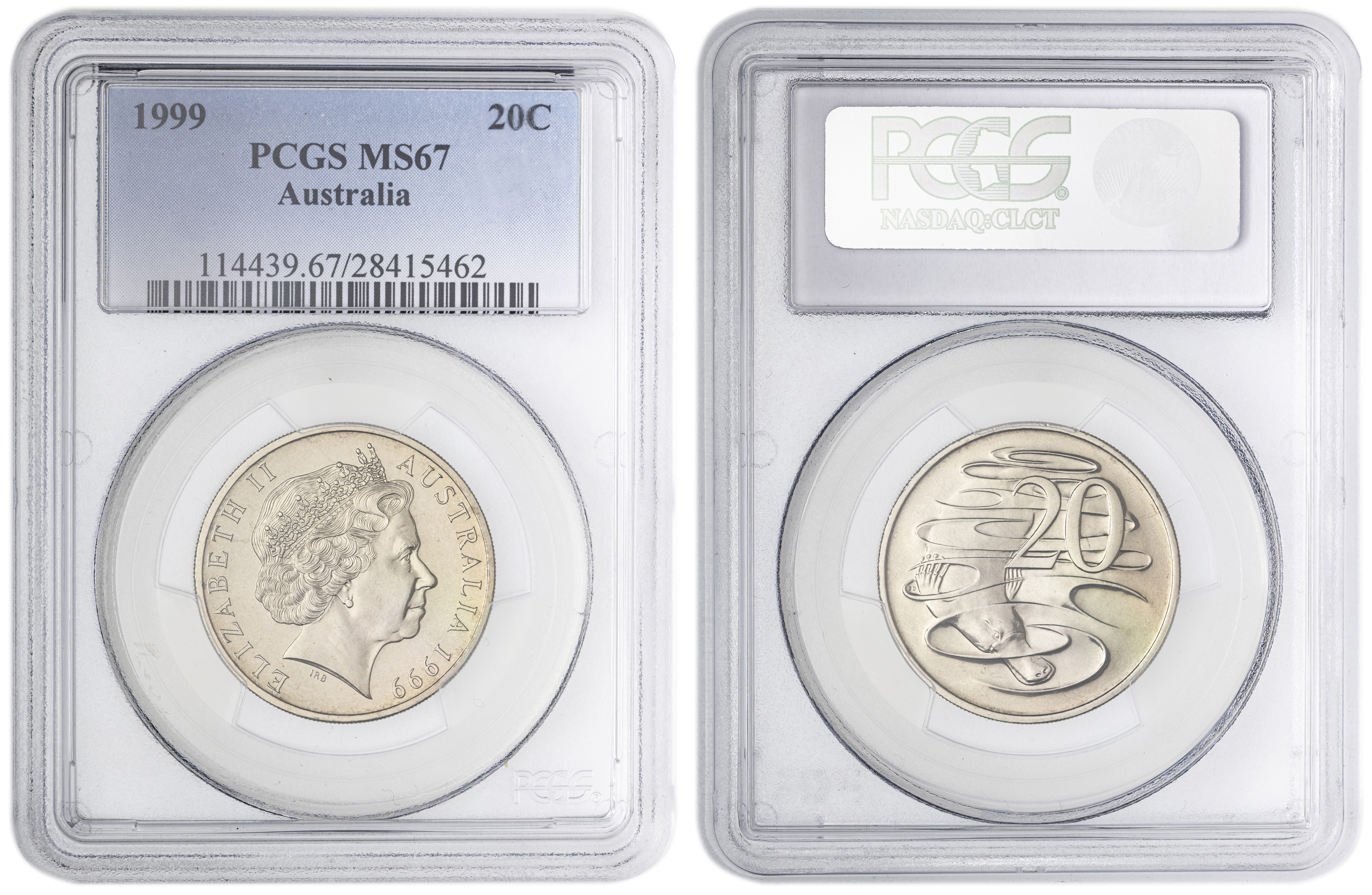 , Twenty Cent, 1999, PCGS MS67