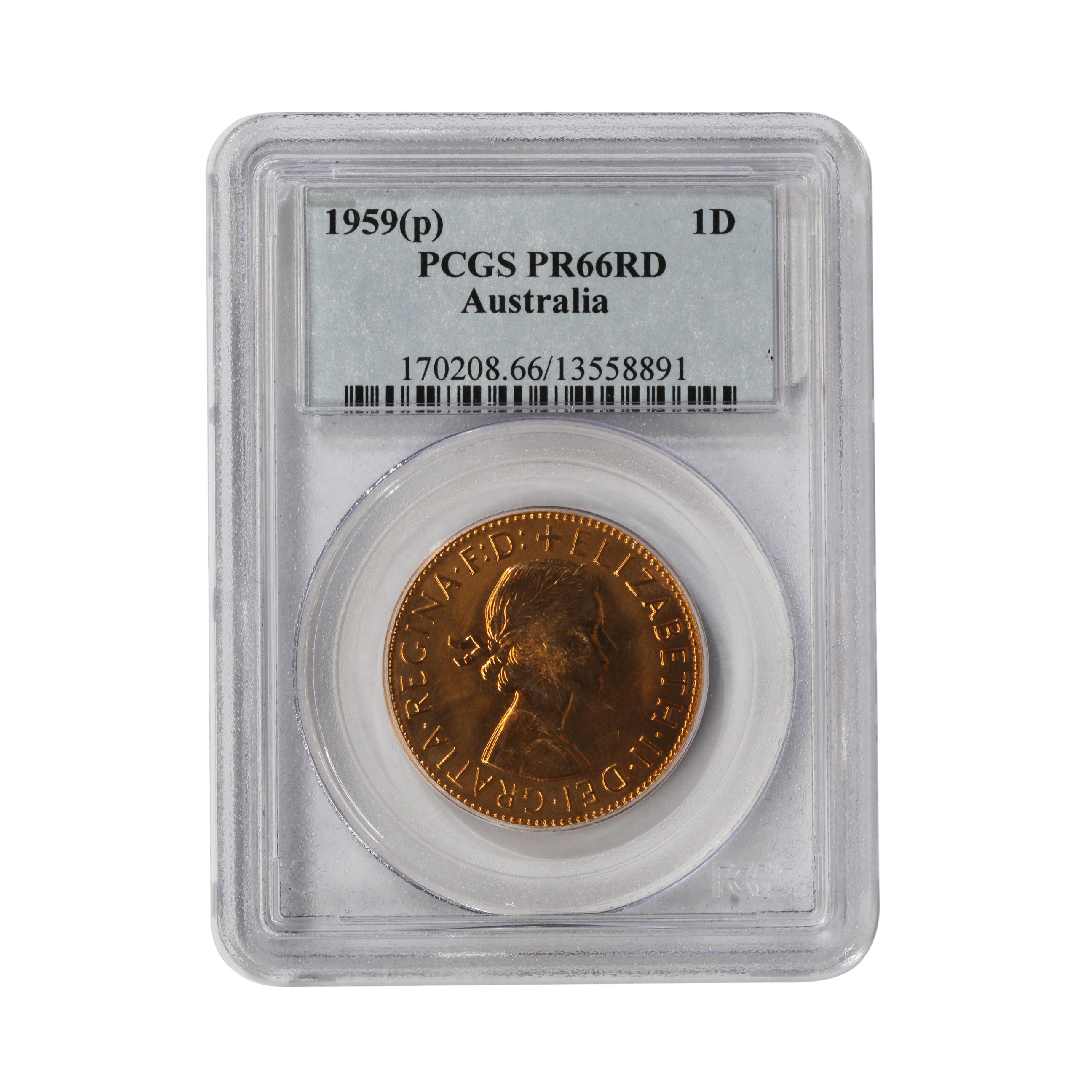 Elizabeth II, Penny, 1959-Y., PR 66 RD