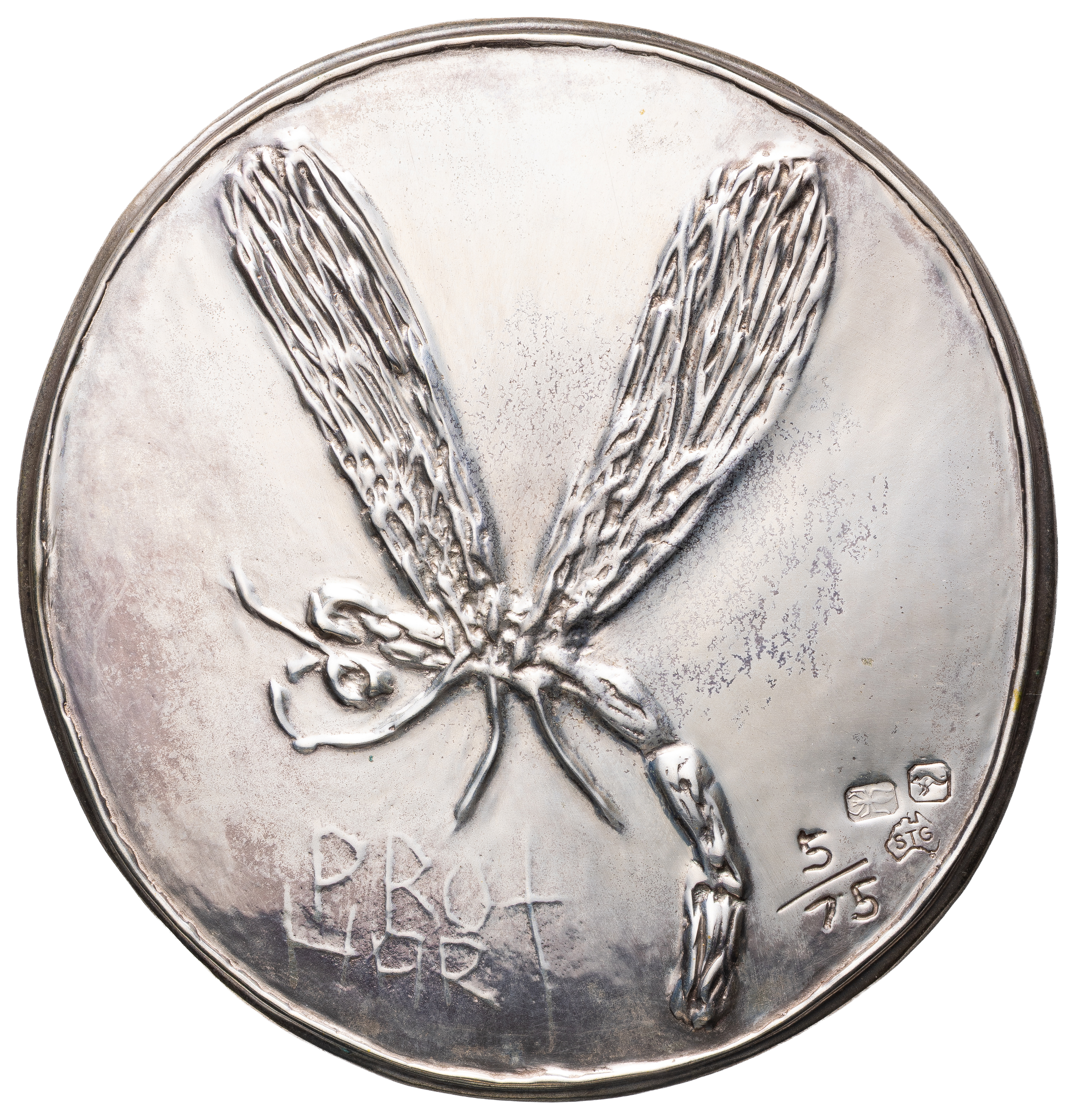 Pro Hart, Silver Dragonfly Cast Ingot, 1970s - 1980s