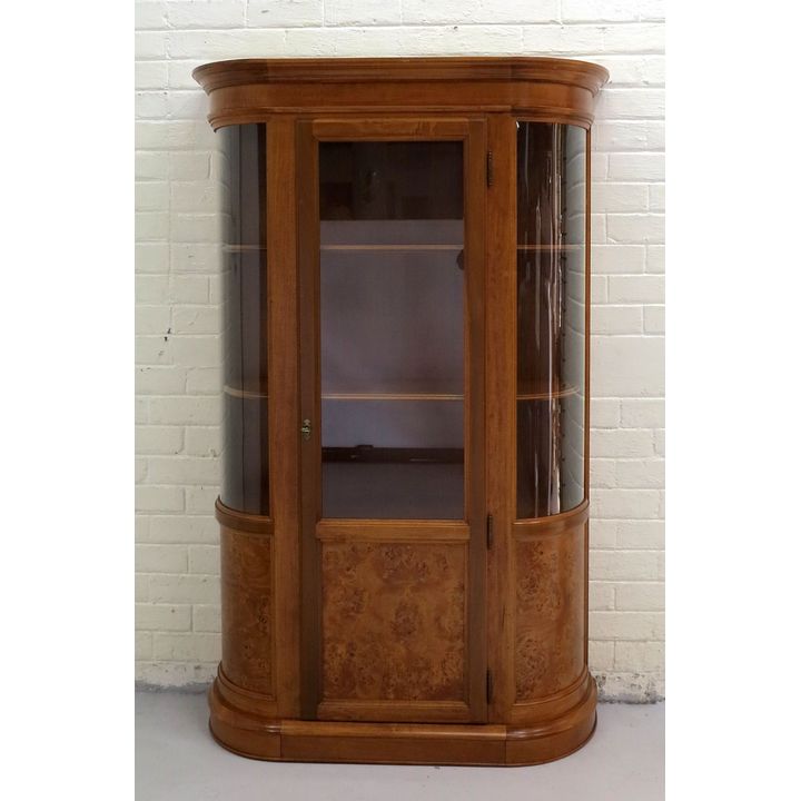 MAHOGANY AND WALNUT DISPLAY CABINET
