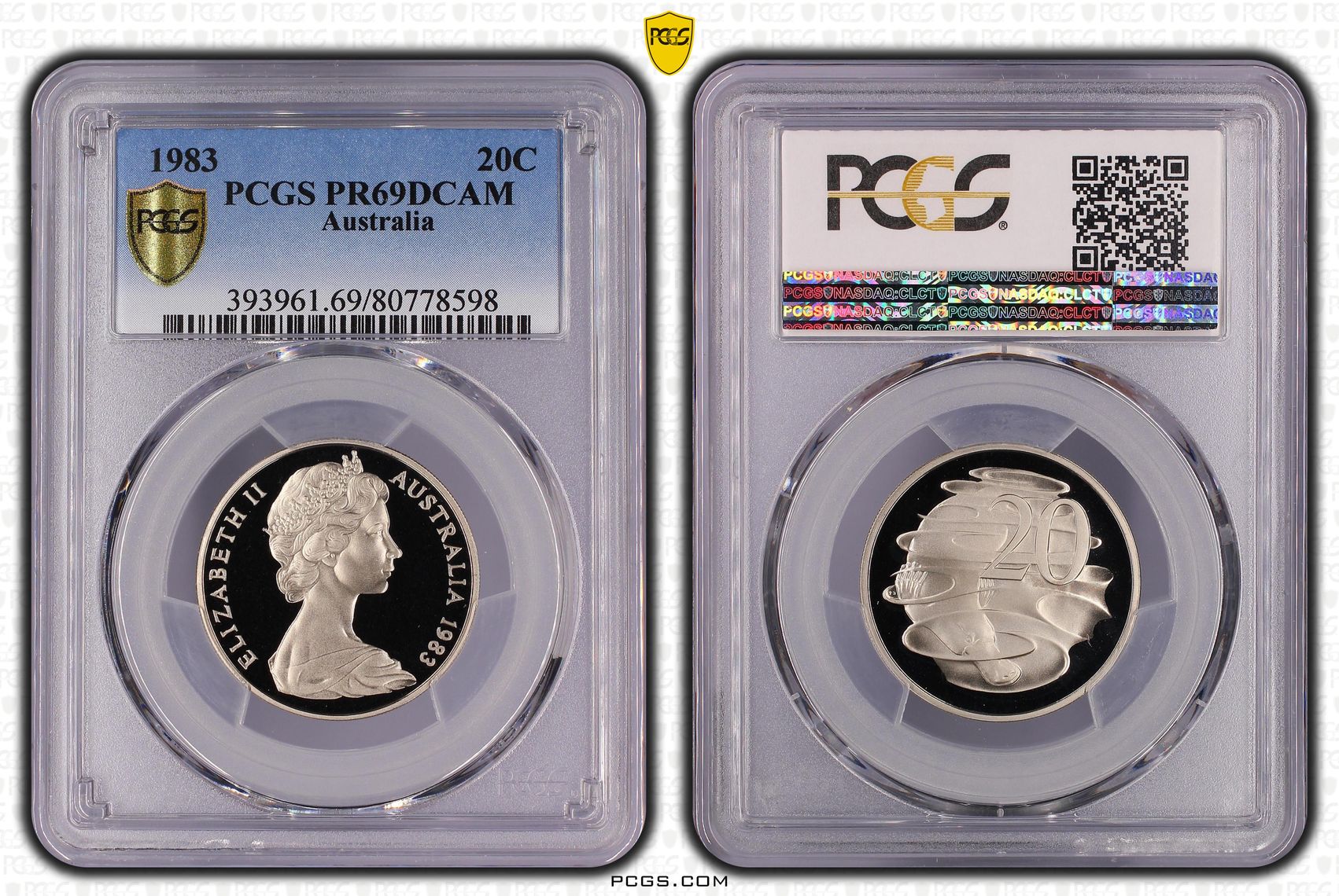 Twenty Cent, 1983, PCGS PR69DCAM