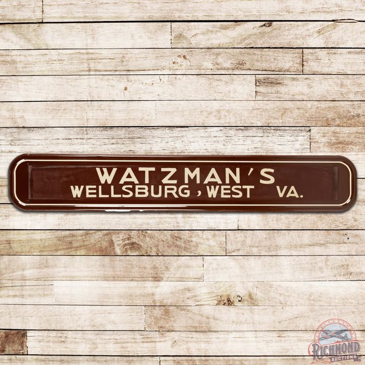 Watzman's Wellsburg West Virginia Reflective Horizontal SS Tin Sign