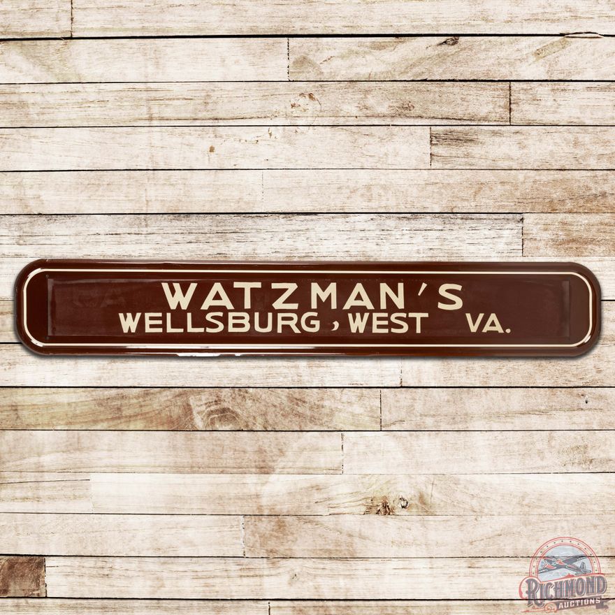 Watzman's Wellsburg West Virginia Reflective Horizontal SS Tin Sign