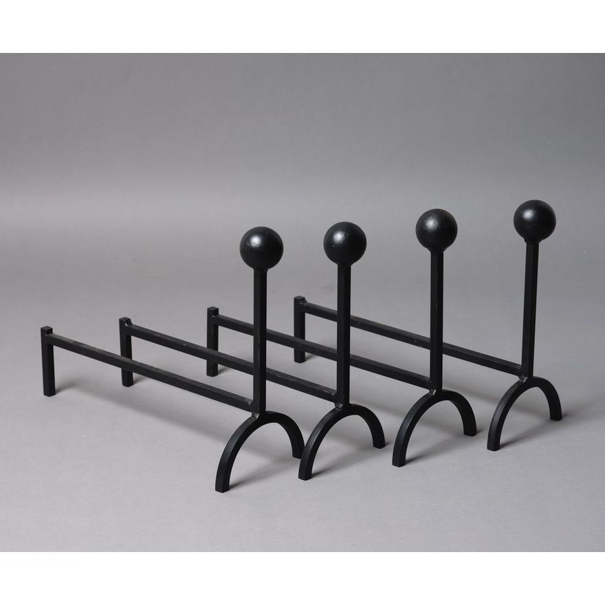 Two pairs of metal fire dogs