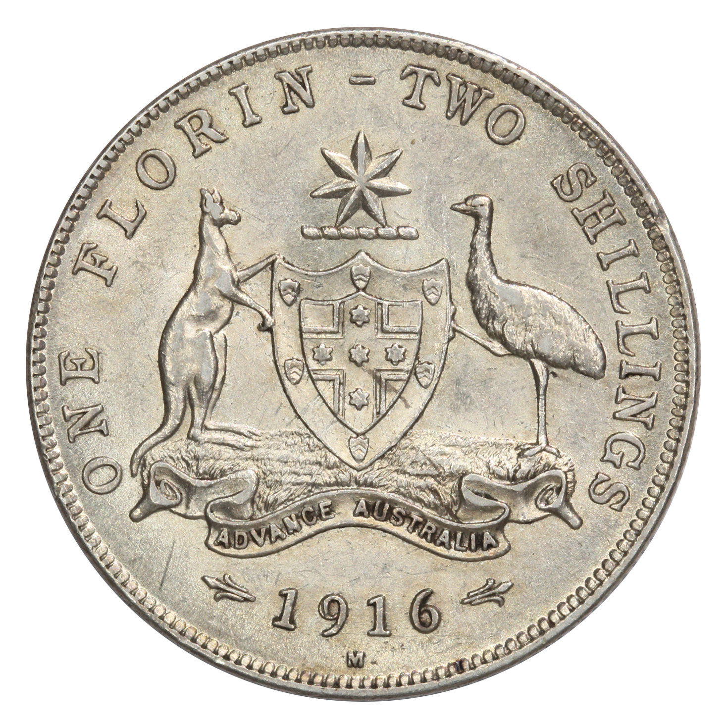 George V, Florin, 1916-M, gVF