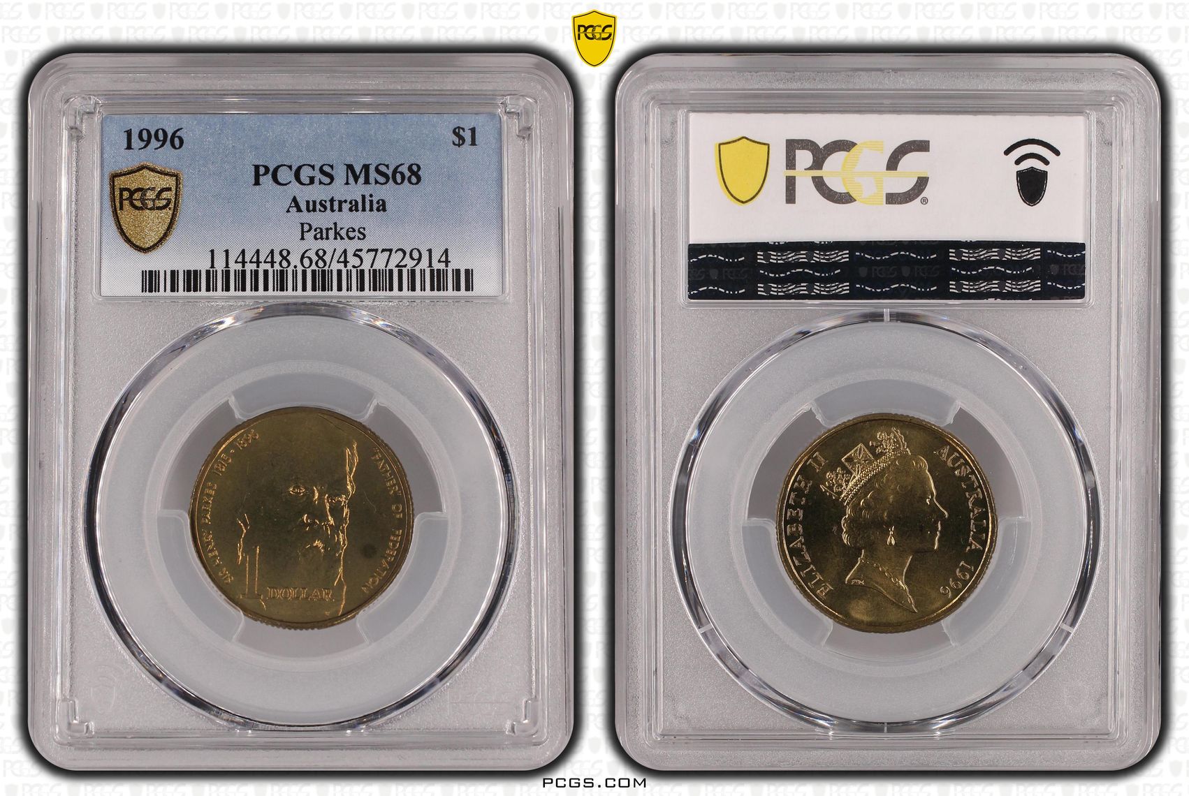 Elizabeth II, Parkes, One Dollar, 1996, PCGS MS 68