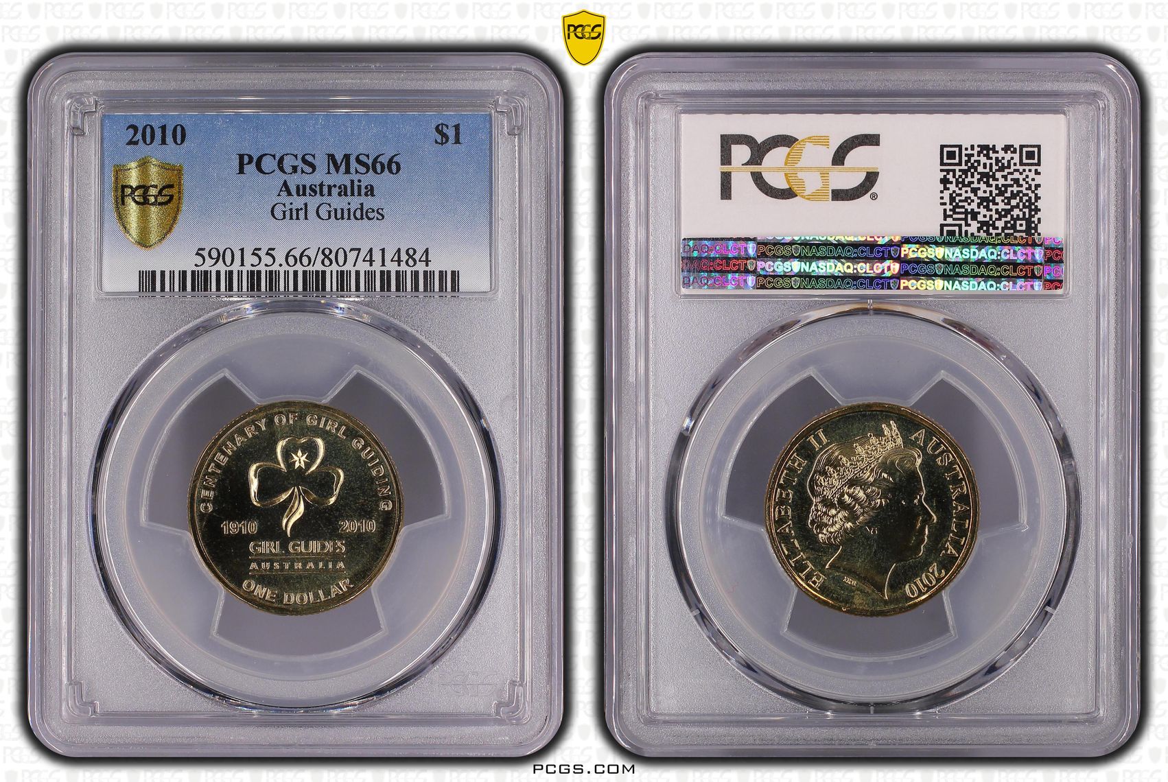 Elizabeth II, Girl Guides, One Dollar, 2010, PCGS MS66