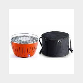 Portable Charcoal Braai Grill for Indoor/Outdoor Use - Orange - With Battery Operated Fan | PK 51691/1184 B2 (S4)