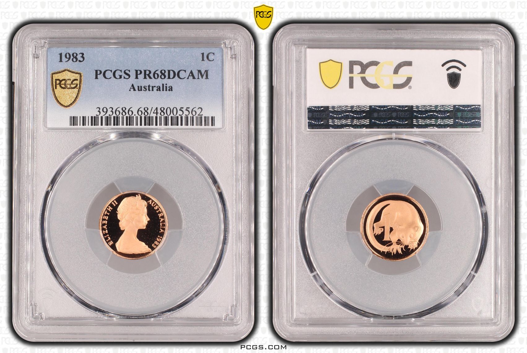 Elizabeth II, One Cent, 1983, PCGS PR68DCAM